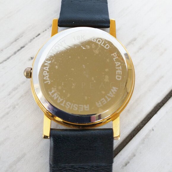 Ladies Wristwatch Black Labrador Retriever Vtg Leather Band Coastal Chic Preppy - Picture 4 of 10